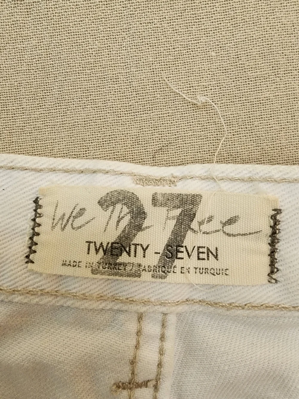 We The Free White Distressed Straight-Leg Ankle  Button Fly Jeans Women Size 27